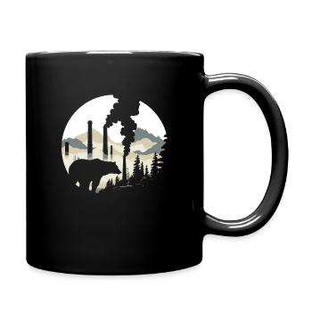 Bär Natur Umwelt Umweltschutz Tier Nacht Klima - Tasse einfarbig - Schwarz - Rechts