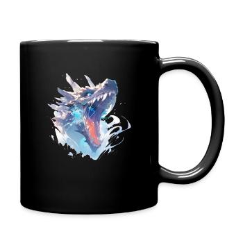 Drache mystisch Lindwurm Monster Ungeheuer Biest - Tasse einfarbig - Schwarz - Rechts