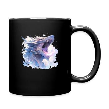 Drache mystisch Lindwurm Monster Ungeheuer Biest - Tasse einfarbig - Schwarz - Rechts