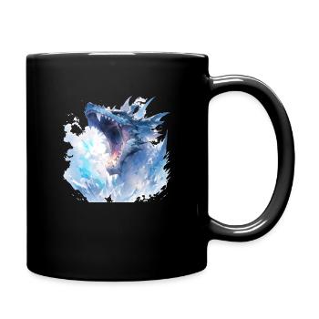 Drache mystisch Lindwurm Monster Ungeheuer Biest - Tasse einfarbig - Schwarz - Rechts