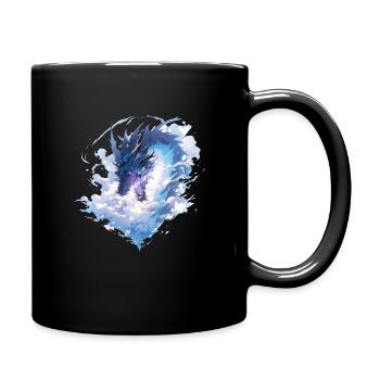 Drache mystisch Lindwurm Monster Ungeheuer Biest - Tasse einfarbig - Schwarz - Rechts