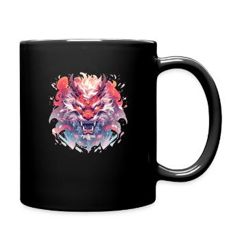 Drache mystisch Lindwurm Monster Ungeheuer Biest - Tasse einfarbig - Schwarz - Rechts