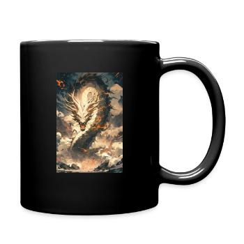 Drache mystisch Lindwurm Monster Ungeheuer Biest - Tasse einfarbig - Schwarz - Rechts
