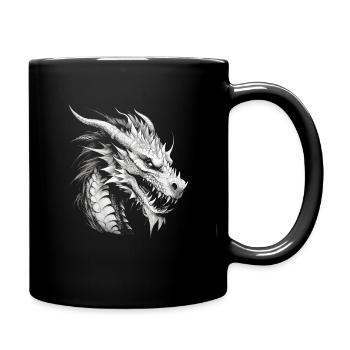 Drache mystisch Lindwurm Monster Ungeheuer Biest - Tasse einfarbig - Schwarz - Rechts