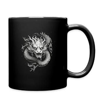 Drache mystisch Lindwurm Monster Ungeheuer Biest - Tasse einfarbig - Schwarz - Rechts