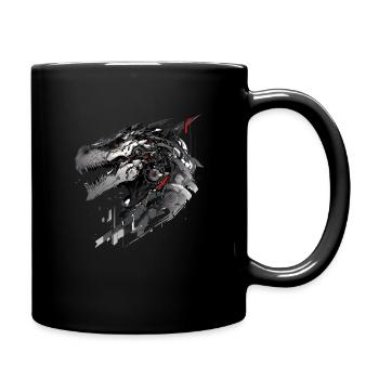 Mecha Animal Tiger Wolf Fox Dino Bear Cyborg - Full Colour Mug - black - Right