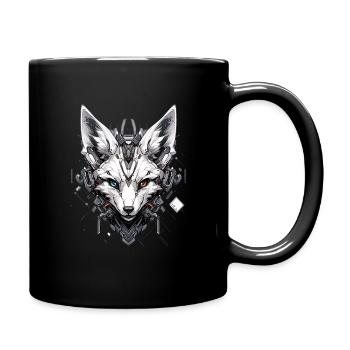 Mecha Tier Tiger Wolf Fuchs Dino Bär Cyborg - Tasse einfarbig - Schwarz - Rechts