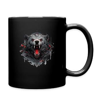 Mecha Animal Tiger Wolf Fox Dino Bear Cyborg - Full Colour Mug - black - Right