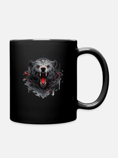 Mecha Tier Tiger Wolf Fuchs Dino Bär Cyborg - Tasse einfarbig - Schwarz
