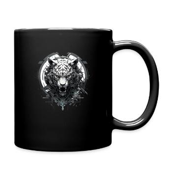 Mecha Animal Tiger Wolf Fox Dino Bear Cyborg - Full Colour Mug - black - Right