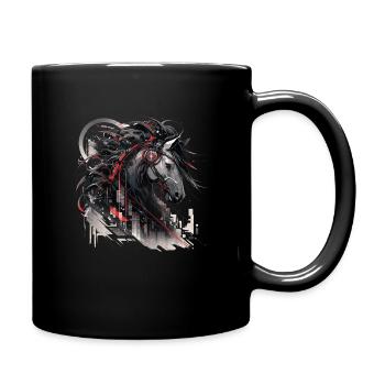 Mecha Tier Tiger Wolf Fuchs Pferd Cyborg - Tasse einfarbig - Schwarz - Rechts