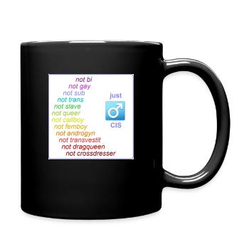 not gay not trans - Tasse einfarbig - Schwarz - Rechts