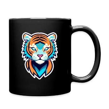 Tiger Illustration - Tasse einfarbig - Schwarz - Rechts