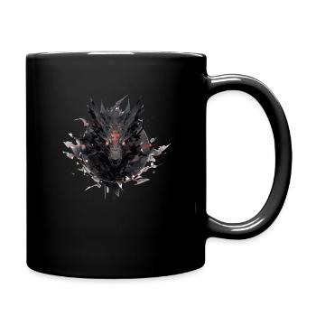 Mecha Tier Tiger Wolf Fuchs Drache Cyborg - Tasse einfarbig - Schwarz - Rechts