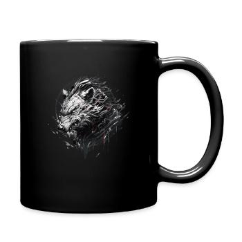 Mecha Tier Tiger Wolf Fuchs Drache Cyborg - Tasse einfarbig - Schwarz - Rechts