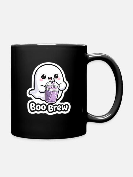 Kawaii Boo Brew Geist - Tasse einfarbig - Schwarz