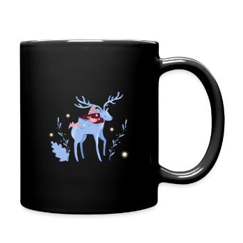 Child slumbers on deer - Full Colour Mug - black - Right