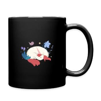 Licorne dort dans la forêt - Mug uni - noir - Droite
