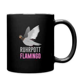 Ruhrpott Flamingo - Tasse einfarbig - Schwarz - Rechts