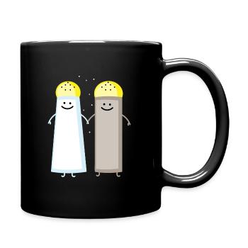 Pfeffer und Salz - Tasse einfarbig - Schwarz - Rechts