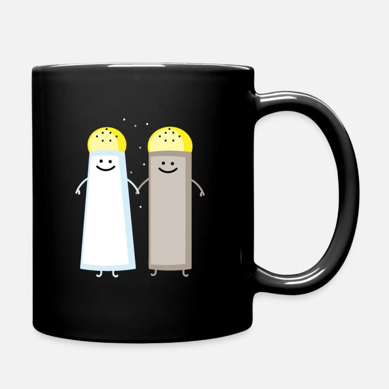 Pfeffer und Salz - Tasse einfarbig - Schwarz