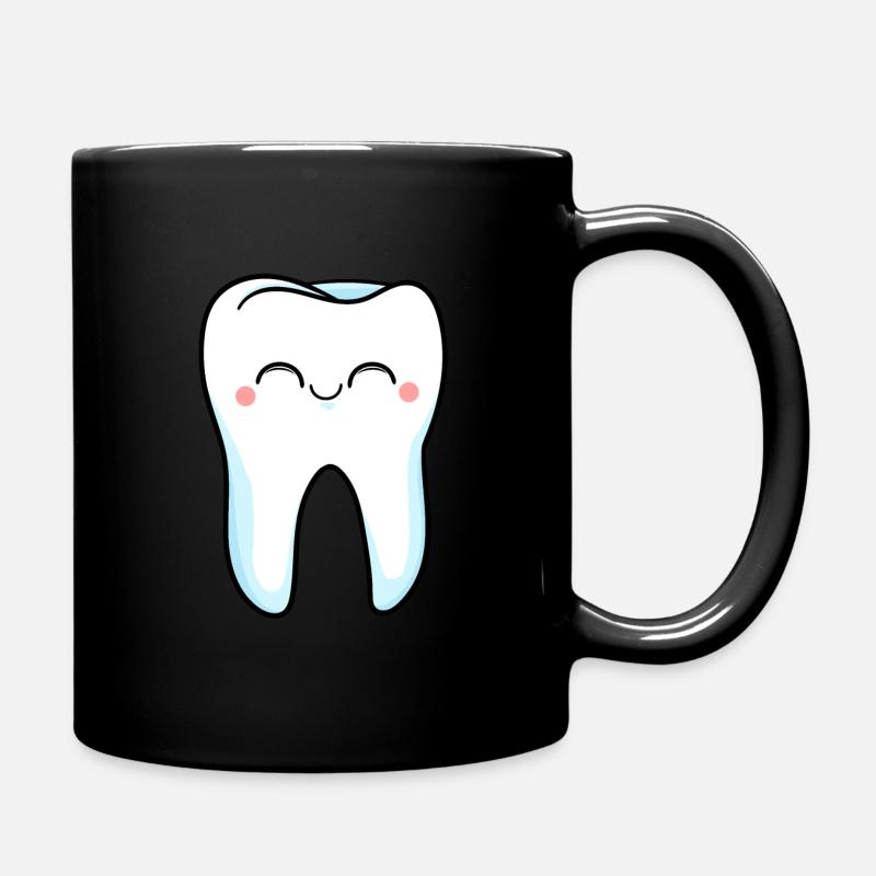 Lachender Zahn - Tasse einfarbig - Schwarz
