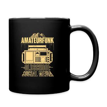 Amateurfunk Hobby Funk - Oldschool Social Media - Tasse einfarbig - Schwarz - Rechts