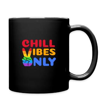 Pride LGBT Chill Vibes Only - Full Colour Mug - black - Right