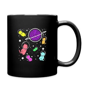 Cats in Space Astronauts Cat - Full Colour Mug - black - Right
