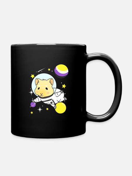 Nichtbinäres Meerschweinchen Nonbinary Pride - Tasse einfarbig - Schwarz