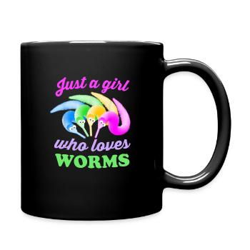 Worm On A String Just A Girl Who Loves Worms - Mug uni - noir - Droite