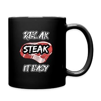 Relax steak it easy - Mug uni - noir - Droite