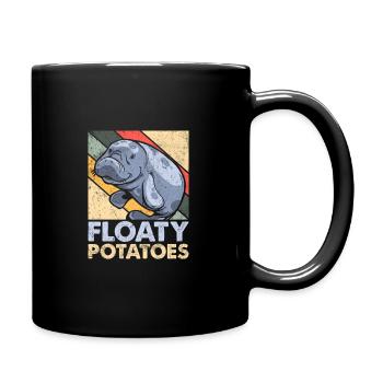 Drôle de lamantin Vache de mer Flotteur Pomme de terre - Mug uni - noir - Droite