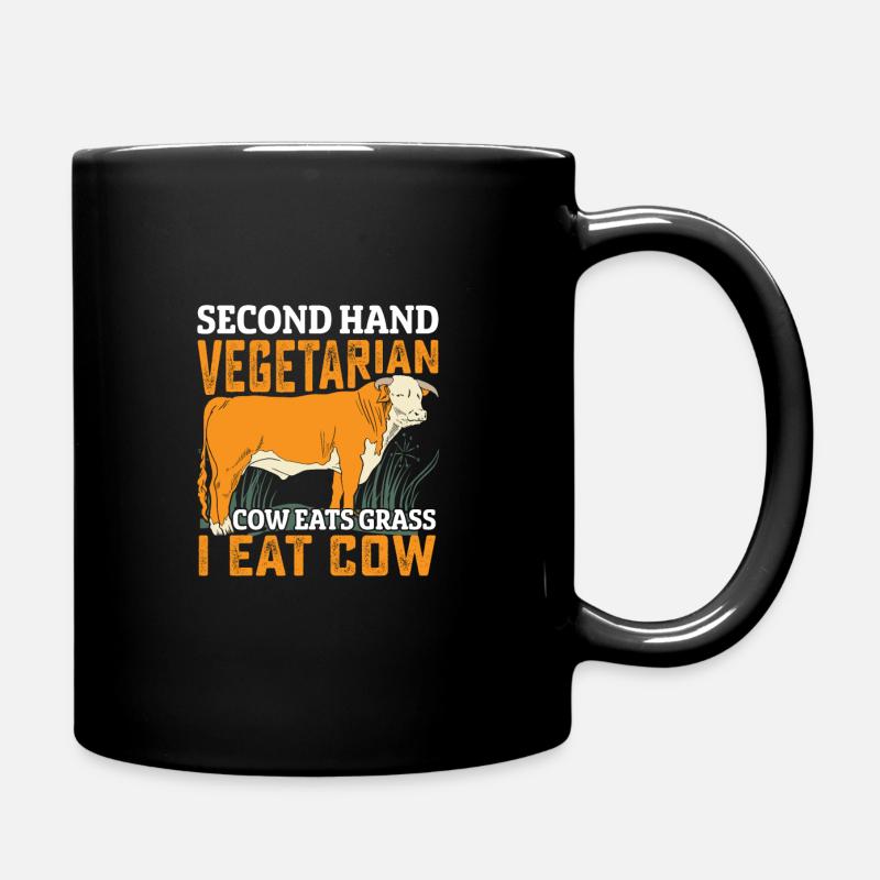 Second Hand Vegetarian Funny Meat Lover Anti Vegan - Tasse einfarbig - Schwarz