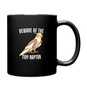 Beware Of The Tiny Raptor Funny Cockatiel Parrot - Full Colour Mug - black - Right
