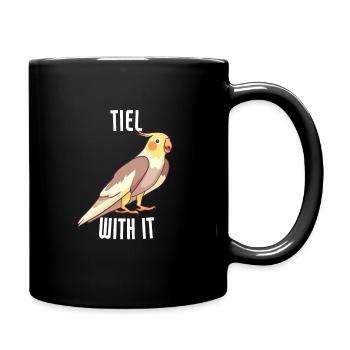 Tiel With It Funny Cockatiel Bird Parrot - Full Colour Mug - black - Right