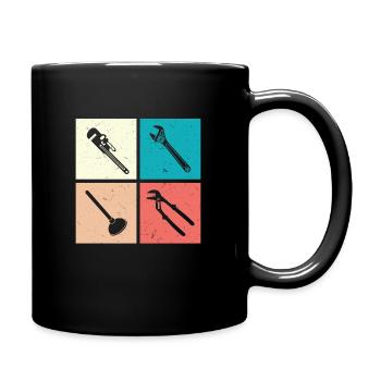 Heizungsbauer Heizungsbau Klempner Installateur - Tasse einfarbig - Schwarz - Rechts