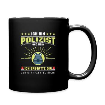 Polizei Polizist Polizisten Polizeibeamter - Tasse einfarbig - Schwarz - Rechts