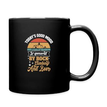 sponsored by rock climbing and beer - Tasse einfarbig - Schwarz - Rechts
