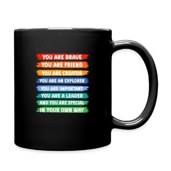You are brave you are friend - Tasse einfarbig - Schwarz - Rechts