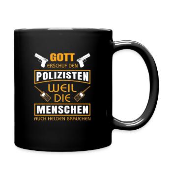Polizei Polizist Polizisten Polizeibeamter - Tasse einfarbig - Schwarz - Rechts