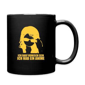 Ich darf komisch sein ich hab ein Anime - Tasse einfarbig - Schwarz - Rechts