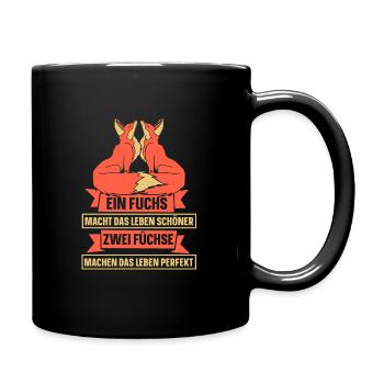 Ein fuchs macht das leben schöner - Tasse einfarbig - Schwarz - Rechts