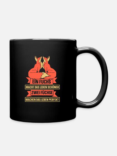 Ein fuchs macht das leben schöner - Tasse einfarbig - Schwarz