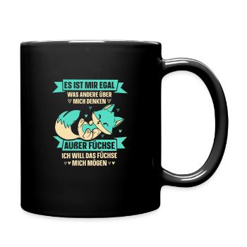 außer füchse ich will das füchse mich mögen - Tasse einfarbig - Schwarz - Rechts