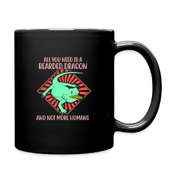 I would rather be with Bearded Dragons - Tasse einfarbig - Schwarz - Rechts