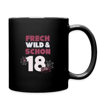 18 Jahre Geburtstag Spinne - Tasse einfarbig - Schwarz - Rechts