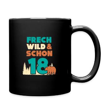 18 Jahre Geburtstag Bär - Tasse einfarbig - Schwarz - Rechts