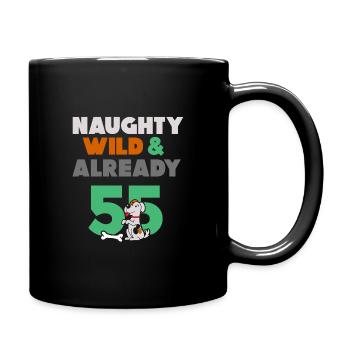 Geschenk 55 Jahre Geburtstag Frau Hund - Tasse einfarbig - Schwarz - Rechts