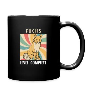 Fuchs level complete - Tasse einfarbig - Schwarz - Rechts